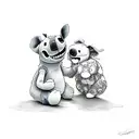 stitch cuddling a teddy bear tattoo design idea