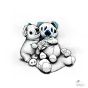 stitch cuddling a teddy bear tattoo design idea