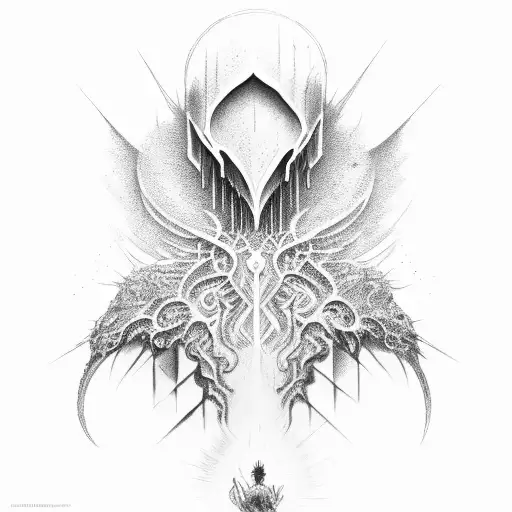 nazgul meditating tattoo design idea