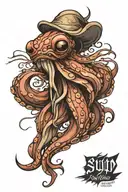 squid wrapped tattoo design idea