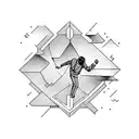 man falling down tattoo design idea