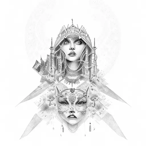 diosa de la victoria  tattoo design idea