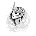 diosa de la victoria  tattoo design idea