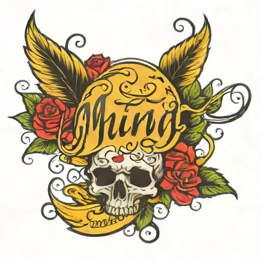 free mind in cursive writing tattoo design idea