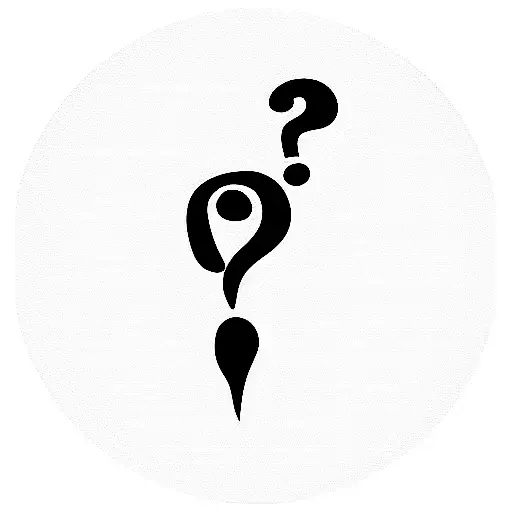 A question mark but the small dot below is a bonfire tattoo design idea