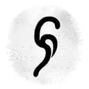 A question mark but the small dot below is a bonfire tattoo design idea