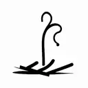 A question mark but the small dot below is a bonfire tattoo design idea