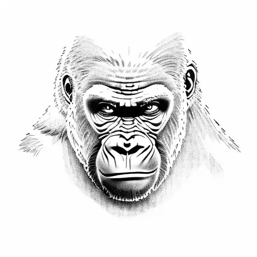 gorilla banging on a cage tattoo design idea