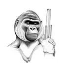 gorilla arms holding bars   tattoo design idea