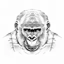 gorilla banging on a cage tattoo design idea