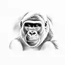 gorilla arms holding bars  view from behind  tattoo design idea