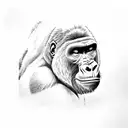 gorilla arms holding bars  view from behind  tattoo design idea
