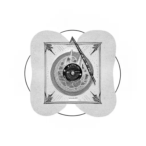 A tattoo of a vinyl record with the words 'This Too Shall Pass' written on it tattoo design idea