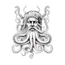  Poseidon with an octopus beard tattoo design idea