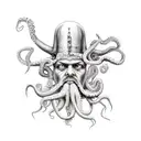  Poseidon with an octopus beard tattoo design idea