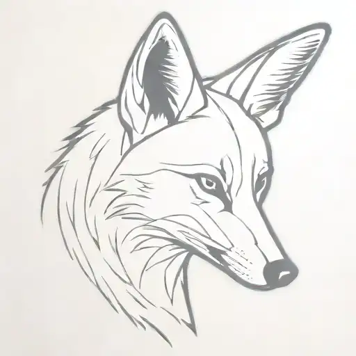 smoking coyote tattoo design idea