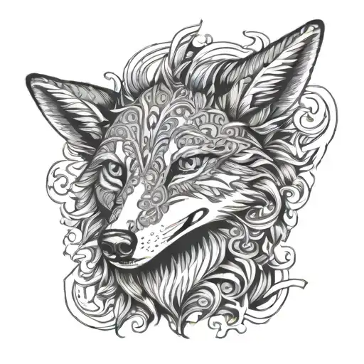 smoking coyote   tattoo design idea