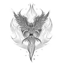 phoenix with fire and ice tattoo design idea