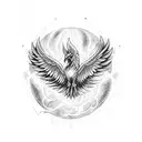 phoenix with fire and ice tattoo design idea