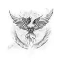phoenix with fire and ice tattoo design idea