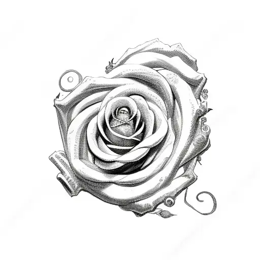 medusa with rose tattoo design idea