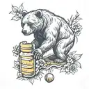 bear with honey tattoo design idea