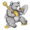 bear with honey tattoo design idea