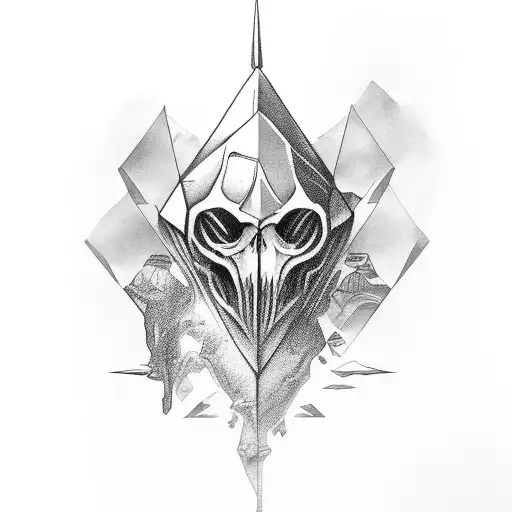 Corvo em cima de um crânio velho com uma vela acesa tattoo design idea