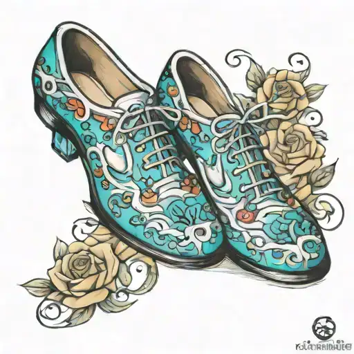 glass shoes tattoo design idea