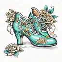 glass shoes tattoo design idea