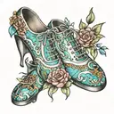 glass shoes tattoo design idea