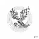 A phoenix rising from ancient philosophy texts tattoo design idea