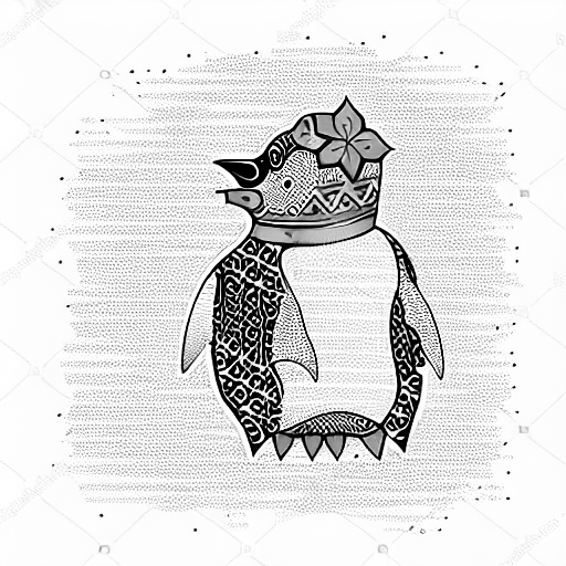 pink baby girl penguin  tattoo design idea