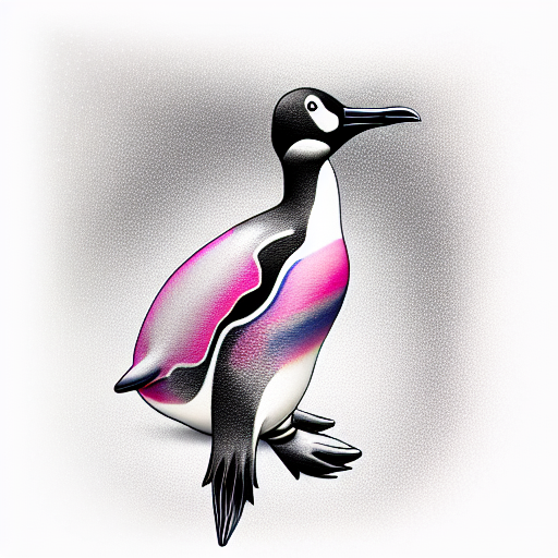 pink penguin  tattoo design idea
