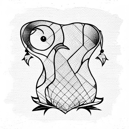 pink baby girl penguin  tattoo design idea