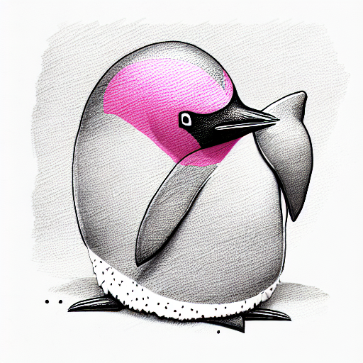 pink penguin  tattoo design idea