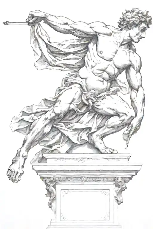 Michelangelo david statue full body tattoo design idea