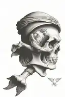 creation of adam and icarus falling from sky tattoo design idea