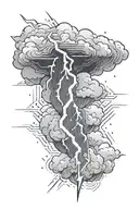 Lightning Bolt with clouds tattoo design idea