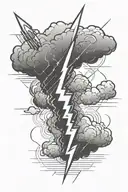Lightning Bolt with clouds tattoo design idea