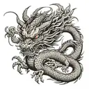 traditional chinese dragon realism black grey gothic    tattoo design idea