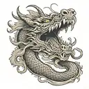 traditional chinese dragon realism black grey gothic    tattoo design idea