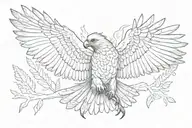 harpy eagle flying  tattoo design idea