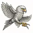 harpy eagle flying towards tattoo design idea