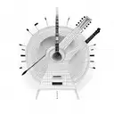 A guitar made out of stock market graphs tattoo design idea