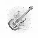 A guitar made out of stock market graphs tattoo design idea