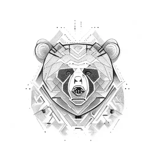 bear face angry tattoo design idea