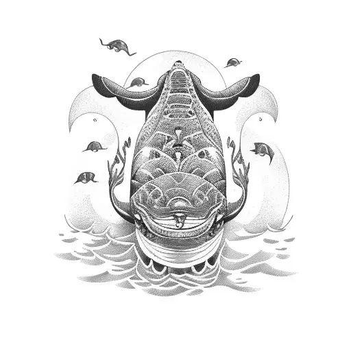 WHALE,LIGHTHOUSE,CAIMAN,PELICAN tattoo design idea