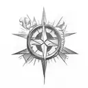  a sleve tatoo but i want it to involve four wheelers, a barb wire, farm abused sign, campfire, music, compass, let's ge tattoo design idea