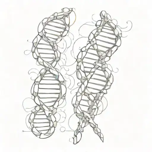 chromosome, DNA and its nitrogenous bases tattoo design idea